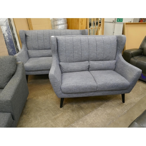 1452 - Pair of Rebecca Piero Thunderstorm blue sofas, ref: 5807706/37301. *This lot is subject to VAT