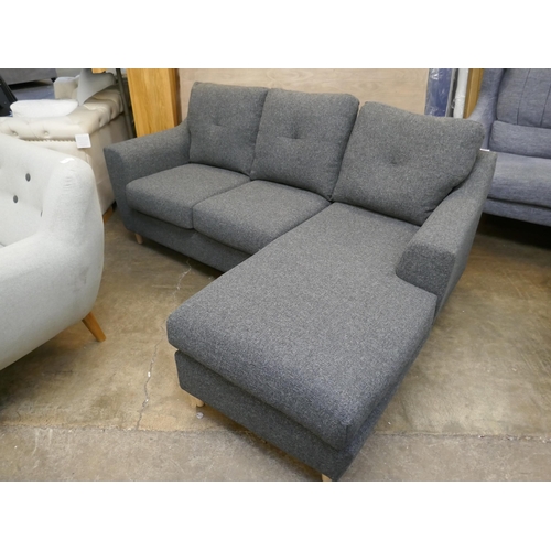1457 - A charcoal upholstered small corner sofa