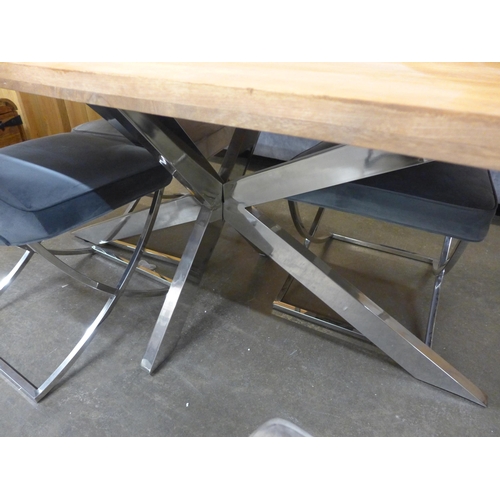 1510 - A Lynx dining table and four grey and taupe chairs * this lot is subject to VAT