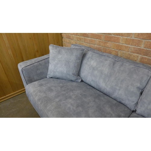 1512 - A Barker & Stonehouse cloud grey velvet four seater sofa