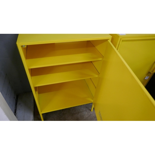 1317 - A pair of yellow industrial style cabinets
