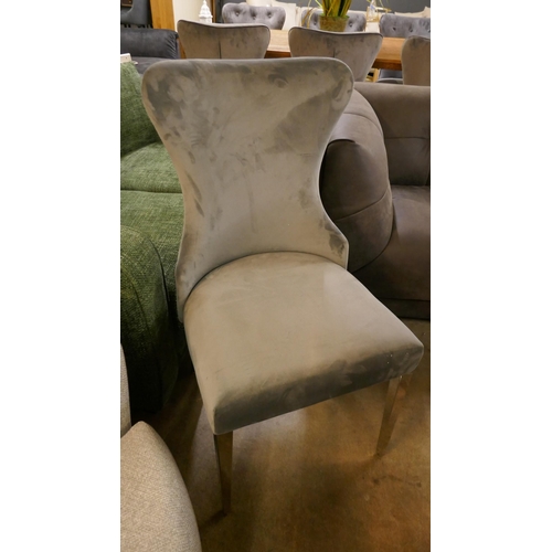 1346 - A Vanquish 165cm dining table and a set of six Luna grey velvet dining chairs  * this lot is subject... 