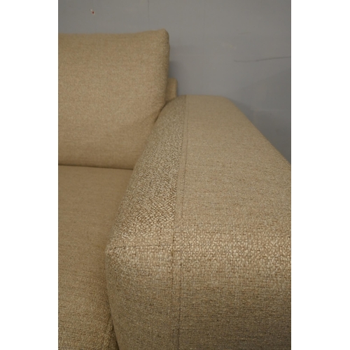 1420 - A sandstone weave three seater and two seater sofa