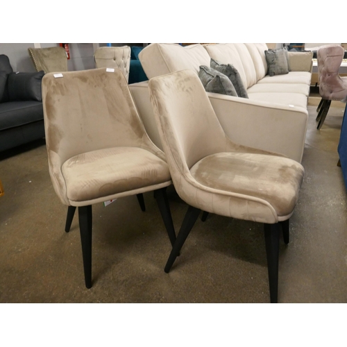 1433 - A pair of taupe velvet side chairs * this lot is subject to VAT