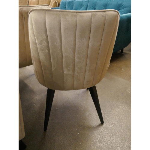 1433 - A pair of taupe velvet side chairs * this lot is subject to VAT