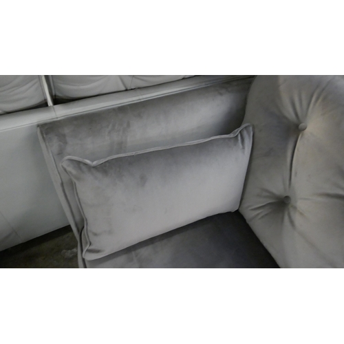 1441 - A mink Hoxton velvet three seater sofa