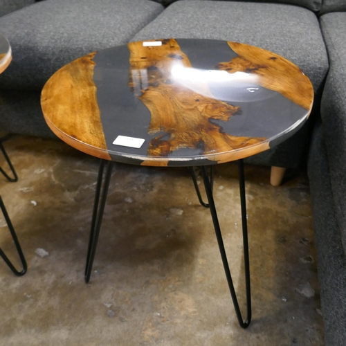 1458 - A resin and hardwood lamp table * this lot is subject to VAT