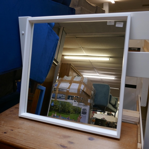 1565 - A white framed square  mirror