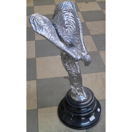 352 - A large chrome effect Spirit of Ecstasy figure