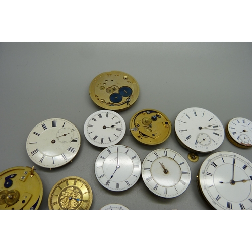 1047 - Assorted wristwatch and pocket watch movements including fusee