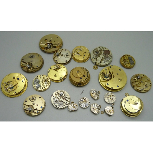 1047 - Assorted wristwatch and pocket watch movements including fusee