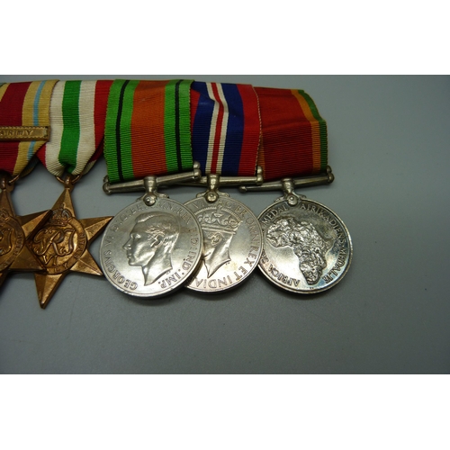 1063 - A set of six WWII medals, all named to 88918 J.D. Pournara