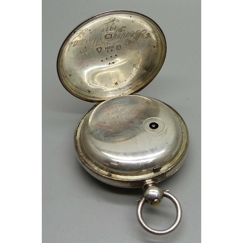 1071 - A lady's silver pocket watch, .935 silver and a silver pocket watch