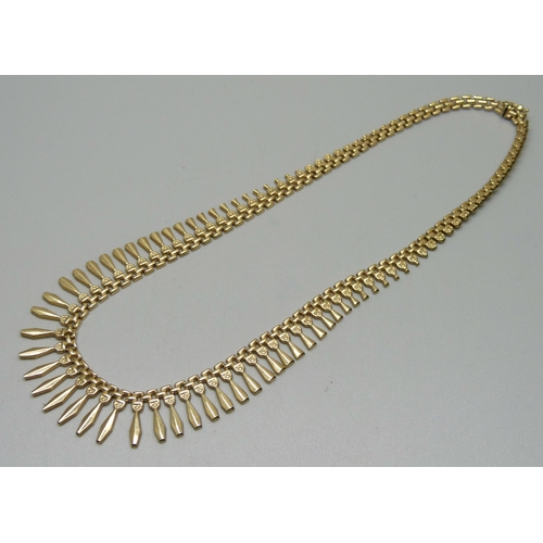 1116 - A 9ct gold necklet, 18.6g