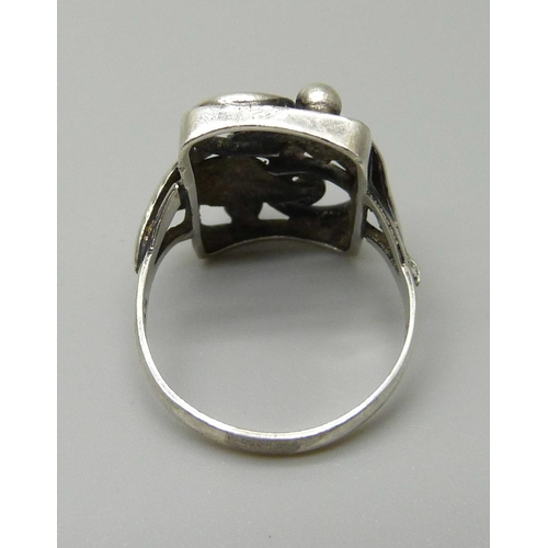 1120 - A Danish silver ring, by S Christian Fogh, P