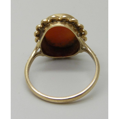 1130 - A Clogau 9ct gold cameo ring