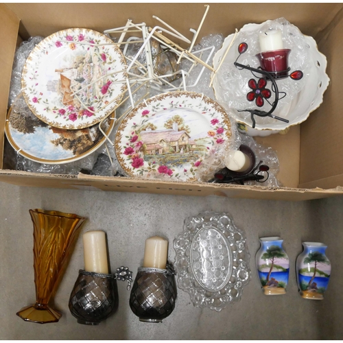 1141 - A box of mixed china including Royal Albert decorative plates **PLEASE NOTE THIS LOT IS NOT ELIGIBLE... 