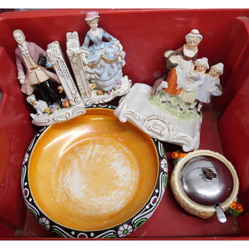 1149 - A modern Yardley Dish, a pair of figural bookends, a bowl and a preserve pot **PLEASE NOTE THIS LOT ... 