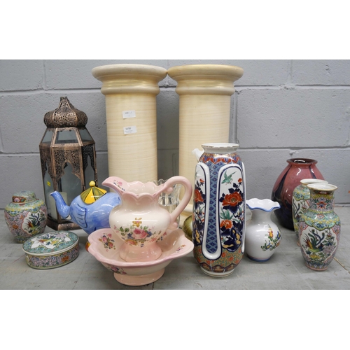 1150 - A collection of assorted china, glass, small wash jug and bowl, etc. **PLEASE NOTE THIS LOT IS NOT E... 