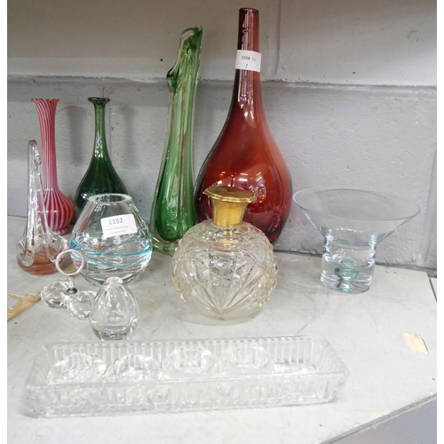 1152 - A collection of glassware including coloured **PLEASE NOTE THIS LOT IS NOT ELIGIBLE FOR POSTING AND ... 