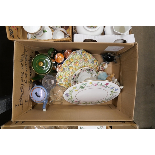 1166 - A collection of decorative china, teaware, Beatrix Potter, a Worcester cake stand, etc., (5) **PLEAS... 