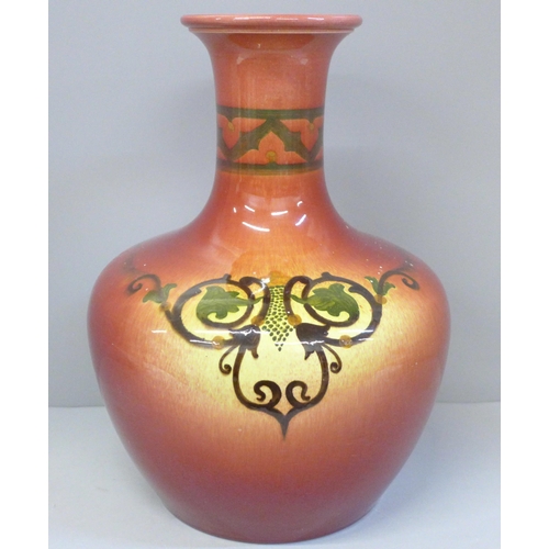 609 - A large William Ault Art Nouveau vase, 34cm