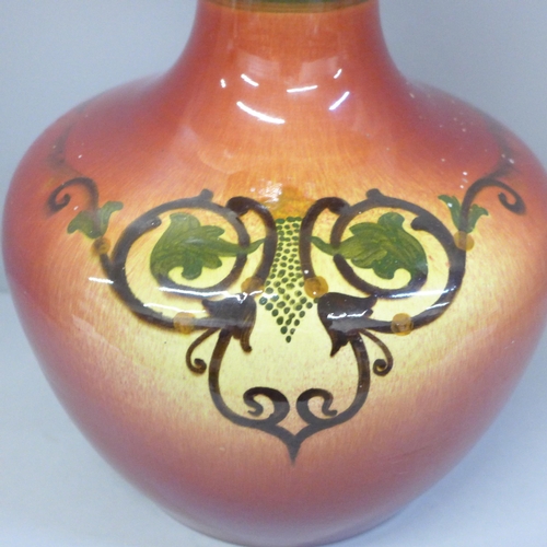 609 - A large William Ault Art Nouveau vase, 34cm