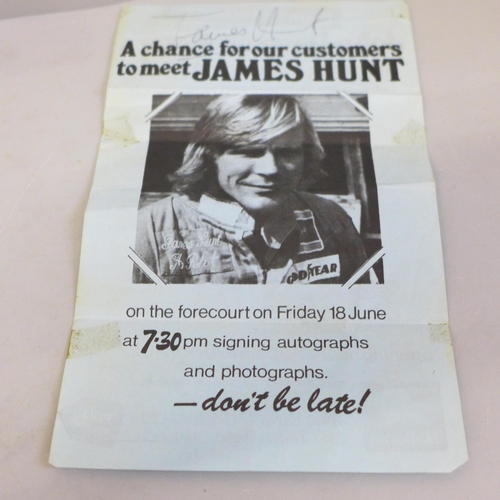 622 - A James Hunt signed flyer