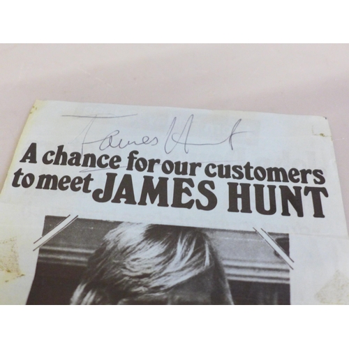 622 - A James Hunt signed flyer