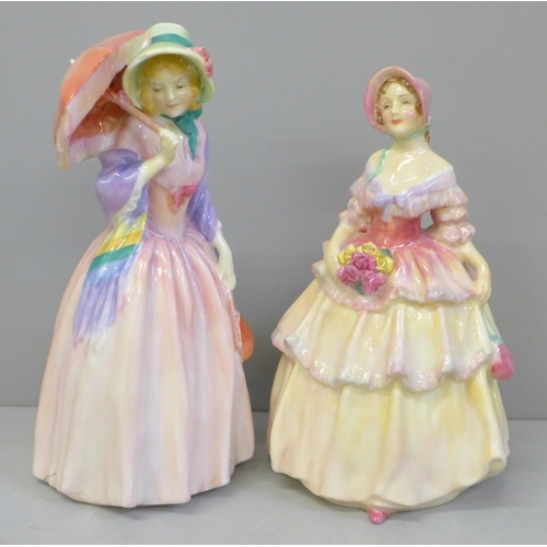 640 - Two Royal Doulton figures, Irene and Miss Demure, Miss Demure a/f