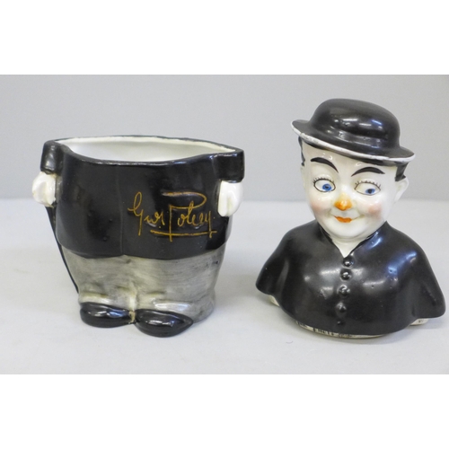 651 - A novelty tobacco jar modelled in the form of comedian George Robey