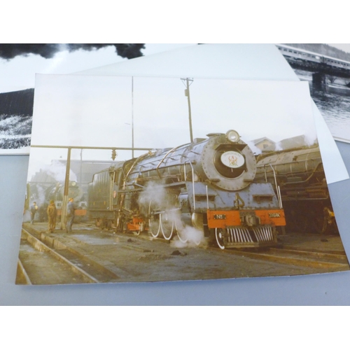 655 - A collection of sixty large original black and white photographs, mainly German locomotives, some wi... 
