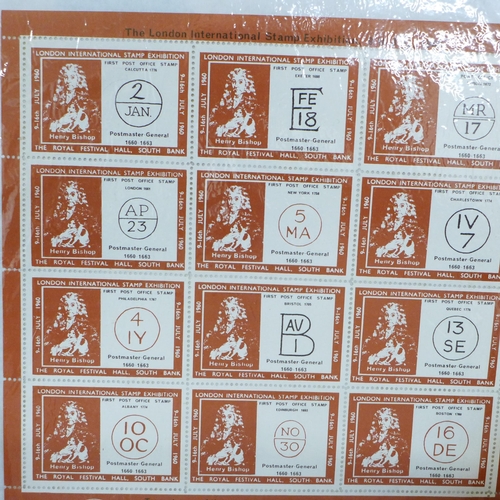 688 - Stamps; a box of philatelic exhibition covers and souvenir sheets, etc., 1930s onwards