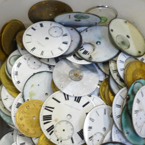 690 - A large collection of used pocket watch and wristwatch dials