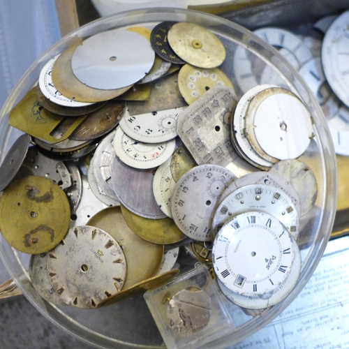 690 - A large collection of used pocket watch and wristwatch dials