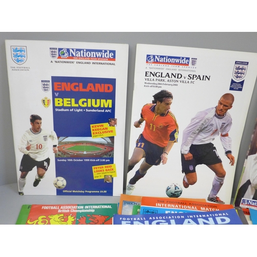 693 - Football memorabilia; England home and away football programmes, school to full international, 1961 ... 