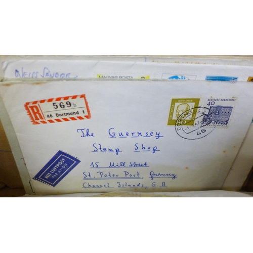 700 - Stamps; a box of worldwide registered mail covers