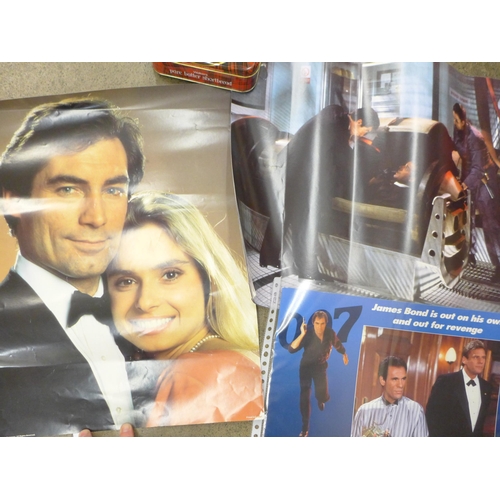 716 - James Bond; posters, large lobby cards, insert posters, stills, License to Kill, etc.