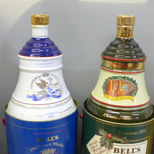 722 - Four Wade Bell's Whisky decanters; three Extra Special and a 1990 Princes Eugenie