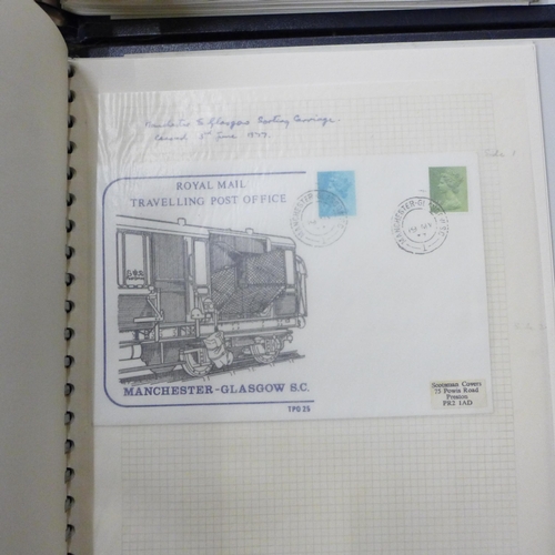 728 - Railway postmarks, a collection of covers mainly Queen Elizabeth II but some earlier, well annotated... 