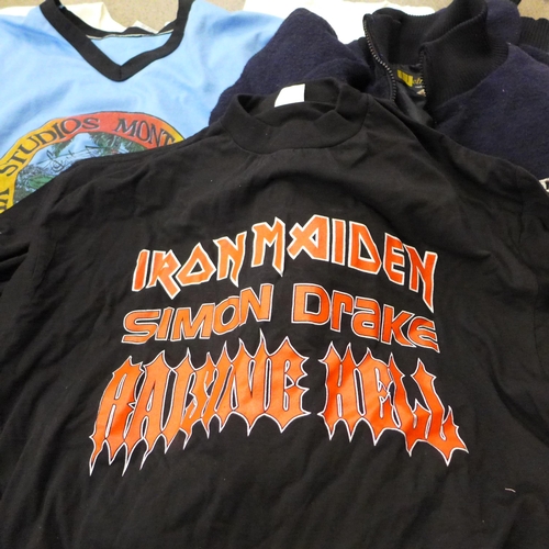 729 - Paul McCartney, Iron Maiden and other artists promotional clothing, T-shirts, sweatshirts, etc.