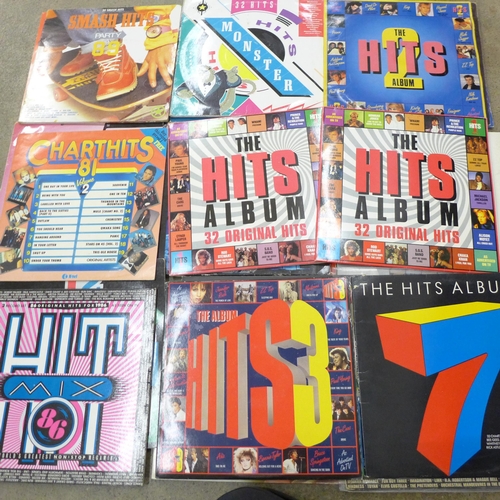 730 - A collection of 1980s compilation LP records including Now That's What I  Call Music, Smash Hits and... 