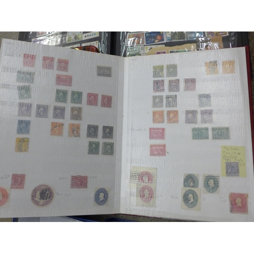 733 - Stamps; a box of stamps, covers, etc., in album and loose