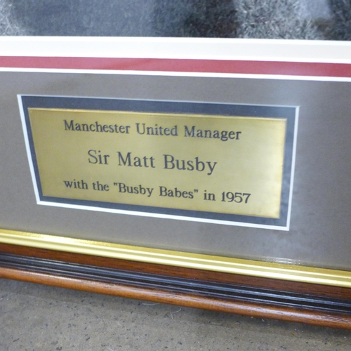 757 - Football; Busby Babes, a scarce silver gelatin 370 x 300 photograph of Sir Matt Busby and the Manche... 