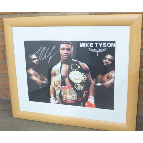 758 - A signed Mike Tyson picture, framed