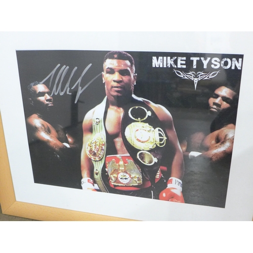 758 - A signed Mike Tyson picture, framed