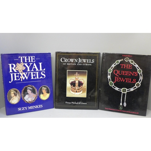 775 - Three books; Crown Jewels of Britain and Europe, The Queen's Jewels and  The Royal Jewels