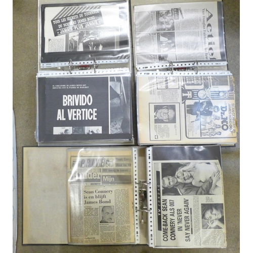 786 - James Bond cuttings, files, scraps including foreign language