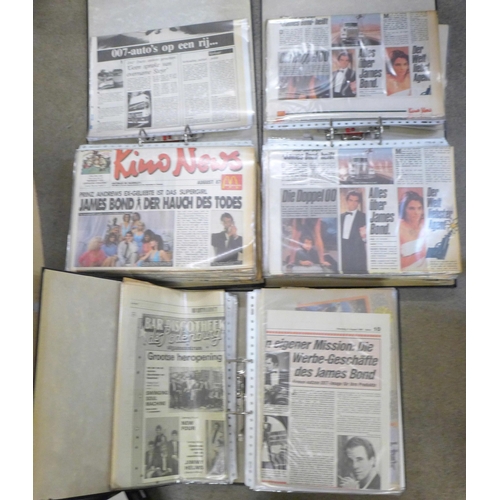 786 - James Bond cuttings, files, scraps including foreign language