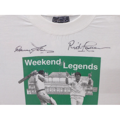 790 - A cricket autographed display, Weekend Legends; Sir Garfield Invitation XI vs Sir Richard Hadlee Inv... 